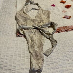 Beach Bunny - Snake Print - One Piece Monokini - Size Large